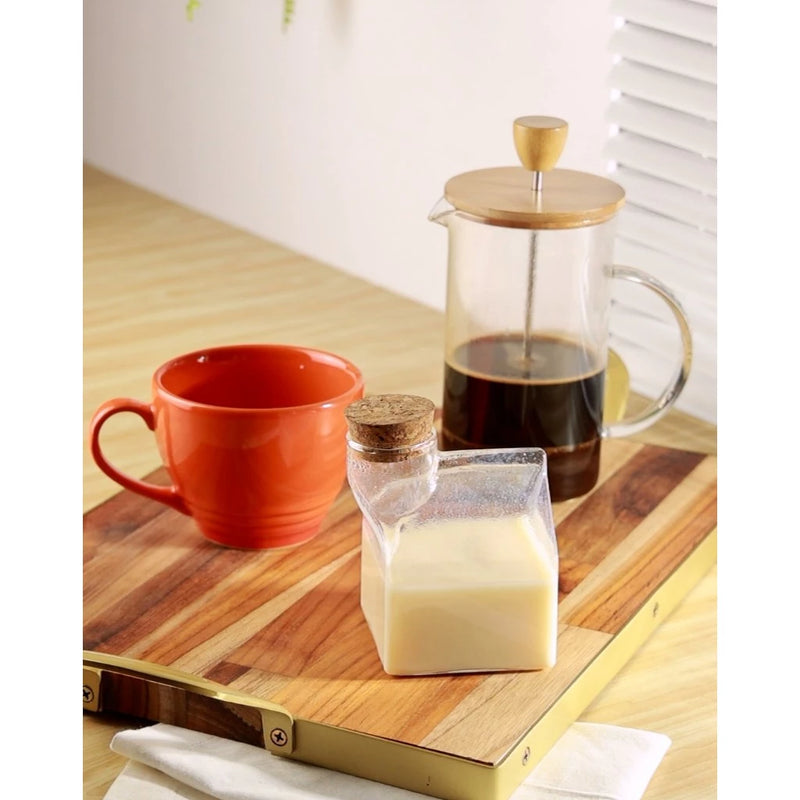 Prensa Francesa 600ml – Café Autêntico com Vidro e Bambu