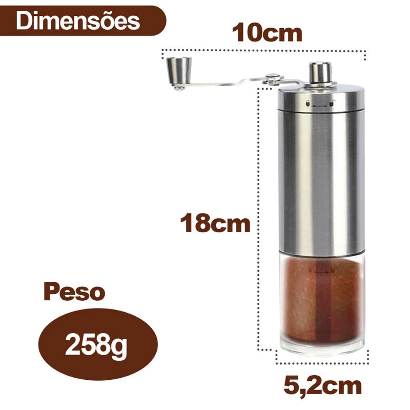 Moedor de Café Inox com Moinho Cerâmico – Ajuste Fino e Preciso