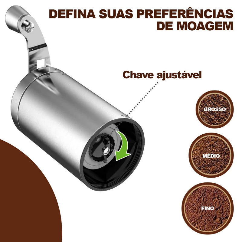 Moedor de Café Inox com Moinho Cerâmico – Ajuste Fino e Preciso