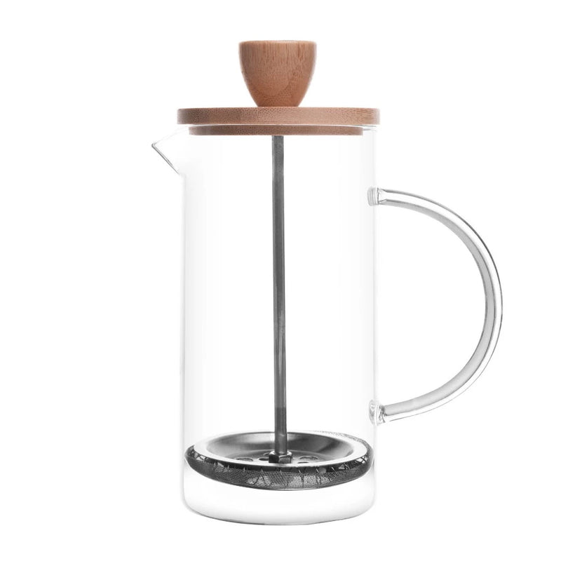 Prensa Francesa 600ml – Café Autêntico com Vidro e Bambu